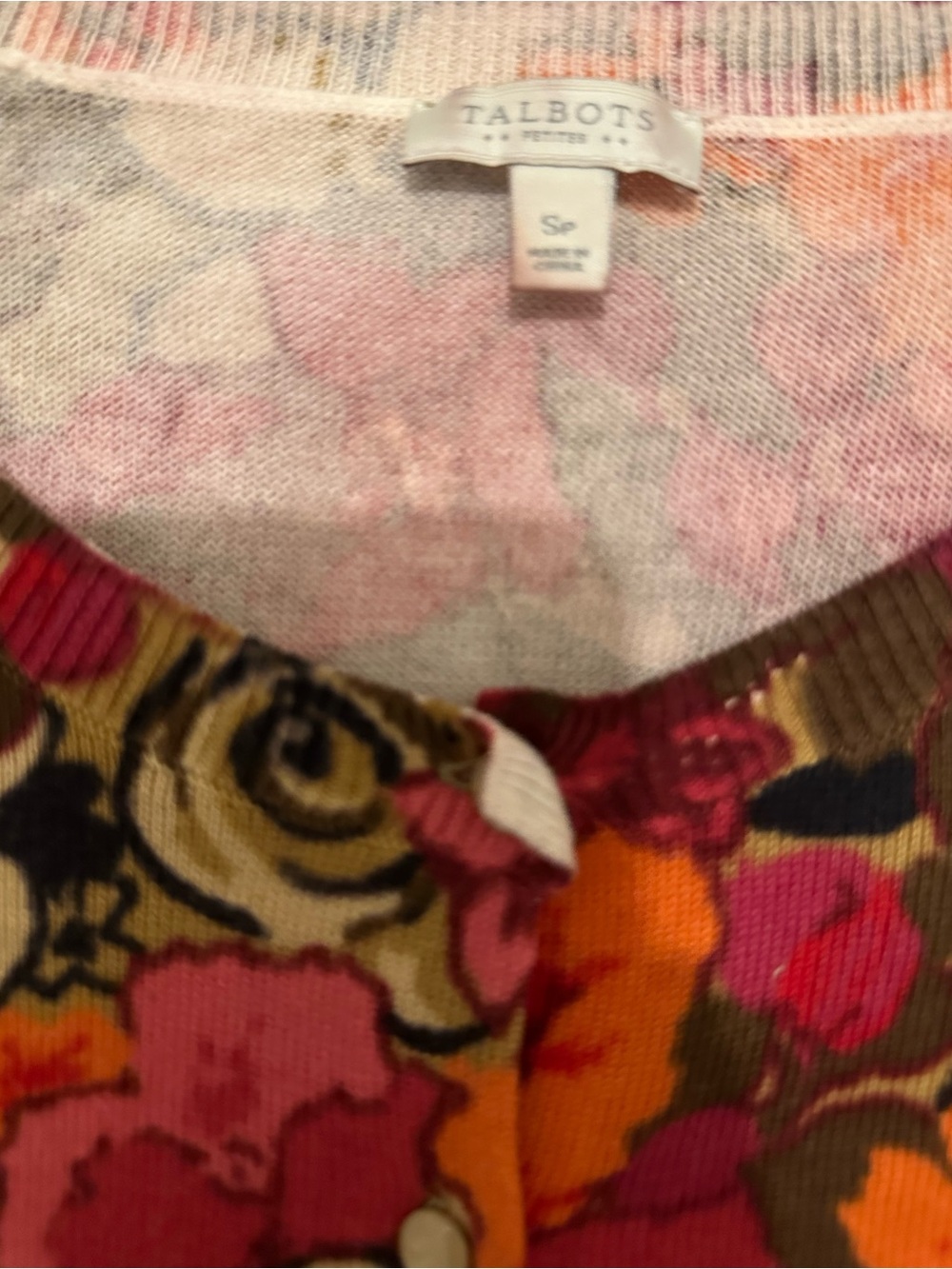 Talbots Multicolor Floral Button-Front Cardigan - Picture 2 of 3